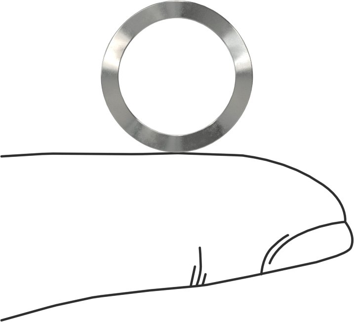 Dalgalı Disk Yay, Çelik, 0.505" ID, 0.656" OD, 0,006" Kalınlık