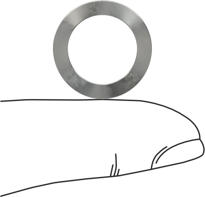 Dalgalı Disk Yay, Çelik, 0.52" ID, 0.740" OD, 0,016 inç Kalınlık