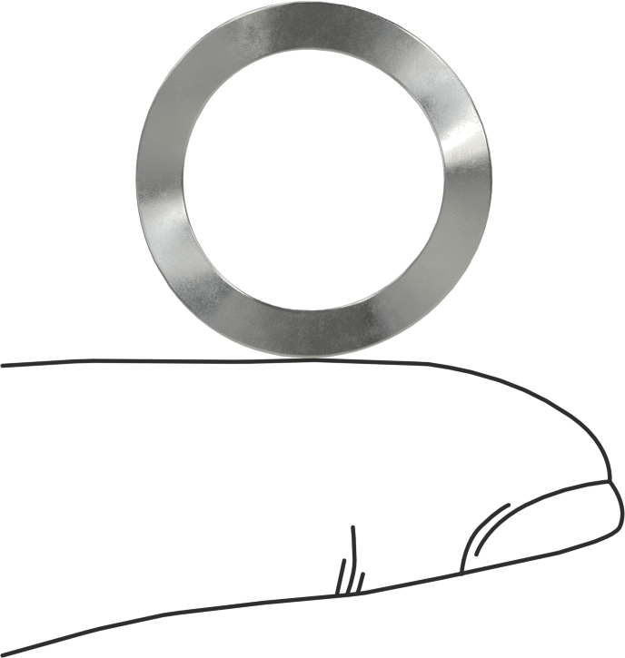 Dalgalı Disk Yay, Çelik, 0.641" ID, 0.875" OD, 0,008" Kalınlık
