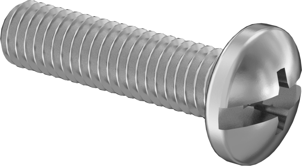 Silindir Başlı Kombinasyonlu Phillips/Yivli Vidalar, 316 Paslanmaz Çelik, 10-32 Diş Boyutu, 3/4" Uzunluk