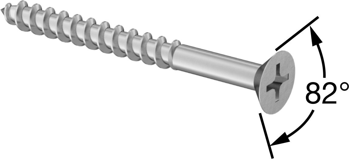 Sunta ve Sunta Levhalar için Düz Başlı Vidalar, Çinko Kaplı Çelik, Numara 6 Boyut, 1-1/2" Uzunluk