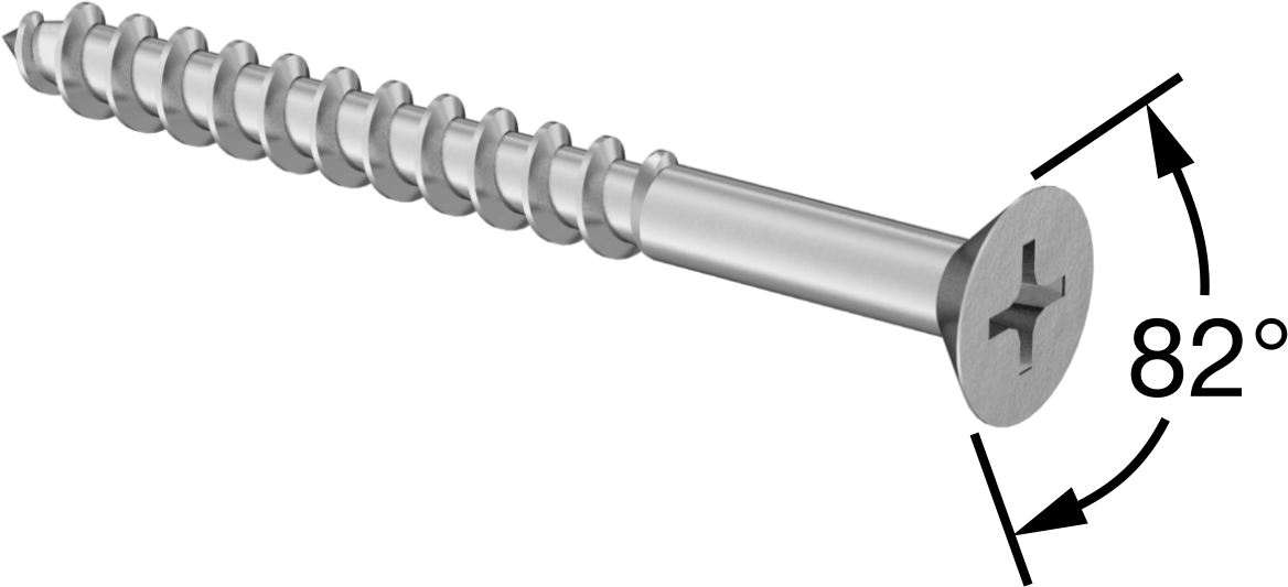 Sunta ve Sunta Levhalar için Düz Başlı Vidalar, Çinko Kaplı Çelik, Numara 8 Boyut, 1-3/4" Uzunluk