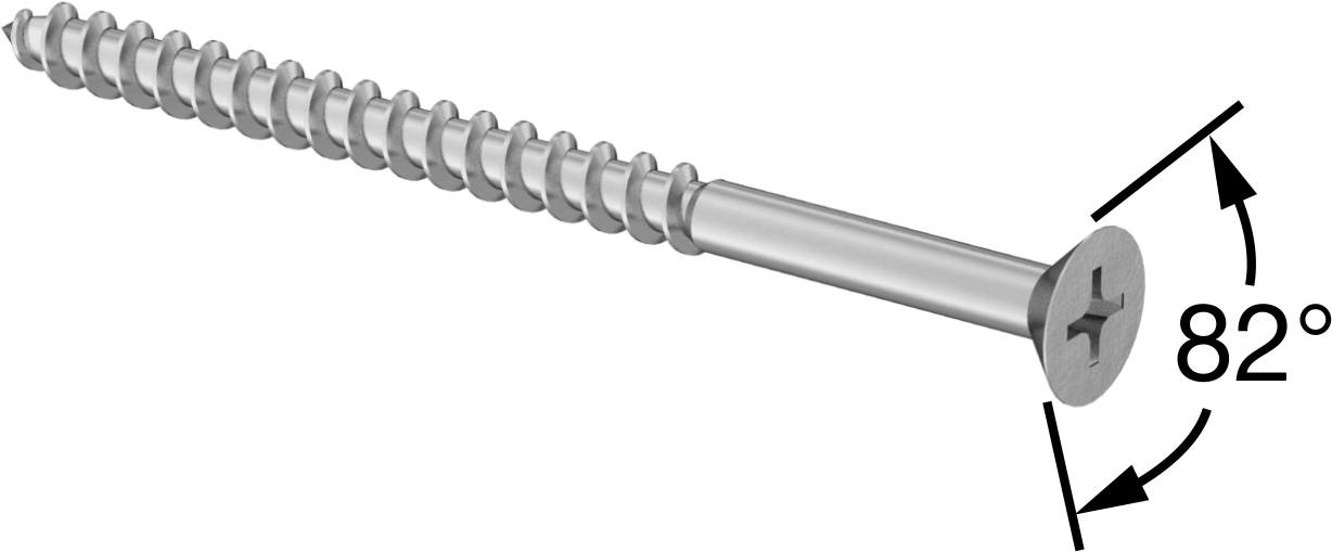 Sunta ve Sunta Levhalar için Düz Başlı Vidalar, Çinko Kaplı Çelik, Numara 8 Boyut, 2-1/2" Uzunluk