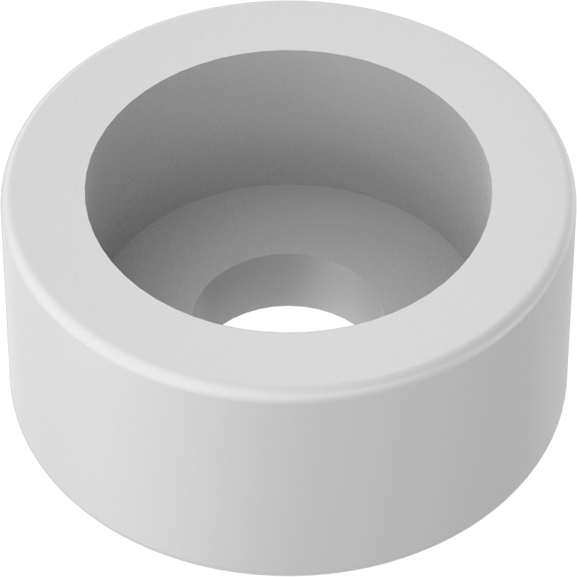 Yalıtımlı Kupa Pul, Seramik, 1/4" Vida Boyutu için, 0.260" ID, 0.750" OD