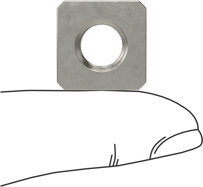 18-8 Paslanmaz Çelik İnce Profilli Kare Somunlar, M10 x 1,5 mm Diş