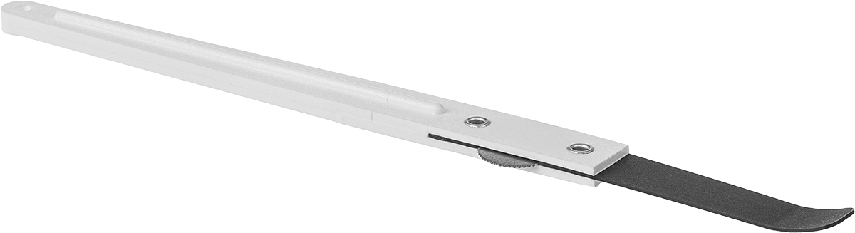 Kontrollü Dağıtımlı Laboratuvar Spatula, PTFE Kaplı Paslanmaz Çelik Kavisli Bıçaklı