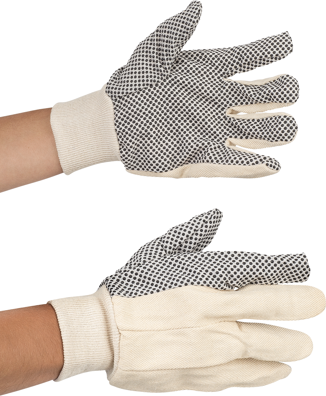 Hafif Hizmet Tipi İş Eldivenleri, Avuç İçi Tutacağı ile, Pamuk/Polyester Karışımı, 9-3/4" Uzunluk, Boyut L