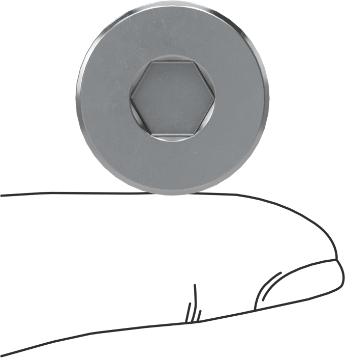 Düşük Basınçlı Çelik Dişli Tapa, Bakır Pullu Altıgen Tahrik, M16 x 1,5 mm Diş