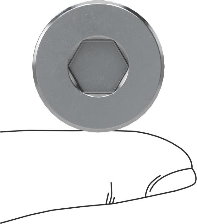 Düşük Basınçlı Çelik Dişli Tapa, Bakır Pullu Altıgen Tahrik, M20 x 1,5 mm Diş
