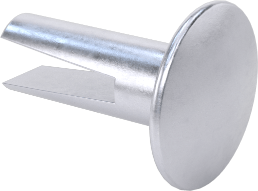 Nikel Kaplı Çelik Yarı Perçinler, 9/64" Çap, 0,156“-0,25” malzeme kalınlığı için