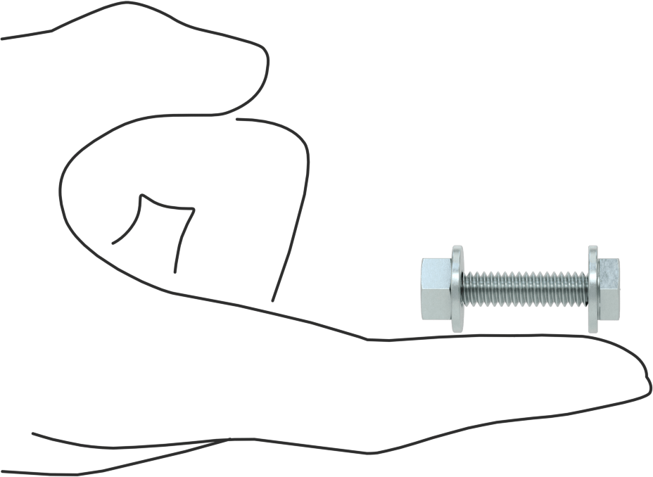Somun ve Pullu 5 Sınıfı Çelik Altıgen Başlı Vidalar, Orta Mukavemetli, 1/4"-20 Diş Boyutu, 1-1/4" Uzunluk
