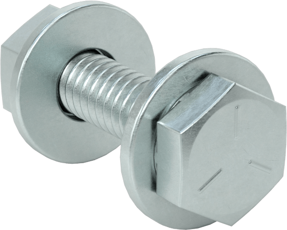 Somun ve Pullu 5 Sınıfı Çelik Altıgen Başlı Vidalar, Orta Mukavemetli, 1/4"-20 Diş Boyutu, 1" Uzunluk