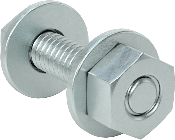 Somun ve Pullu 5 Sınıfı Çelik Altıgen Başlı Vidalar, Orta Mukavemetli, 1/4"-20 Diş Boyutu, 1" Uzunluk