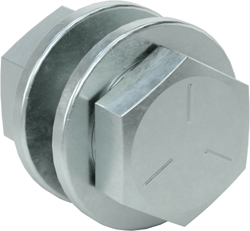 Somun ve Pullu 5 Sınıfı Çelik Altıgen Başlı Vidalar, Orta Mukavemetli, 1/4"-20 Diş Boyutu, 1/2" Uzunluk