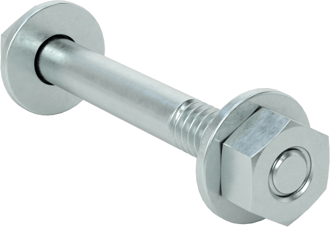 Somun ve Pullu 5 Sınıfı Çelik Altıgen Başlı Vidalar, Orta Mukavemetli, 1/4"-20 Diş Boyutu, 2" Uzunluk
