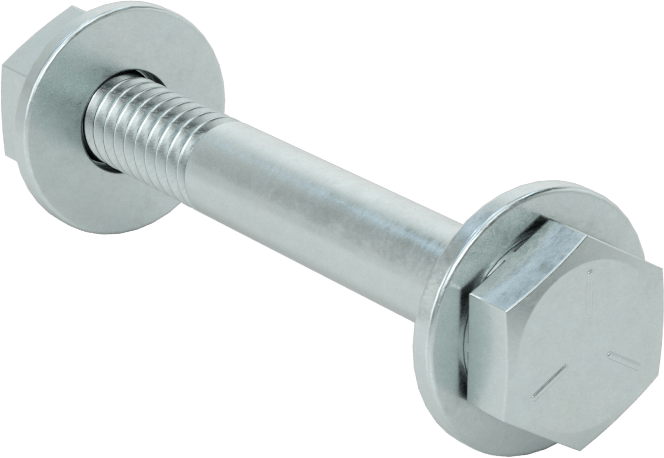 Somun ve Pullu 5 Sınıfı Çelik Altıgen Başlı Vidalar, Orta Mukavemetli, 1/4"-20 Diş Boyutu, 2" Uzunluk