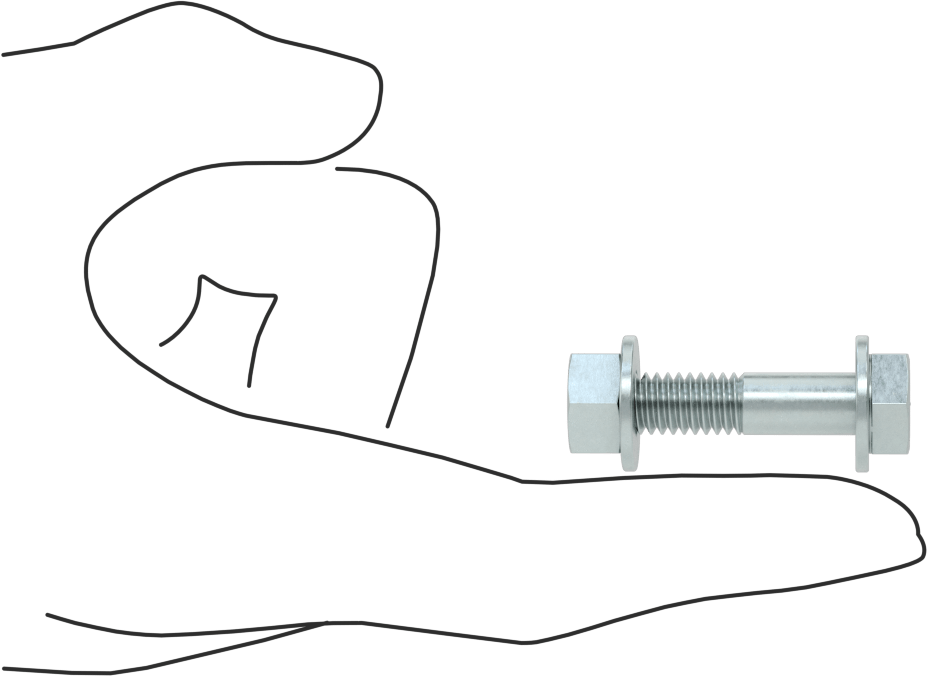 Somun ve Pullu 5 Sınıfı Çelik Altıgen Başlı Vidalar, Orta Mukavemetli, 5/16"-18 Diş Boyutu, 1-1/2" Uzunluk
