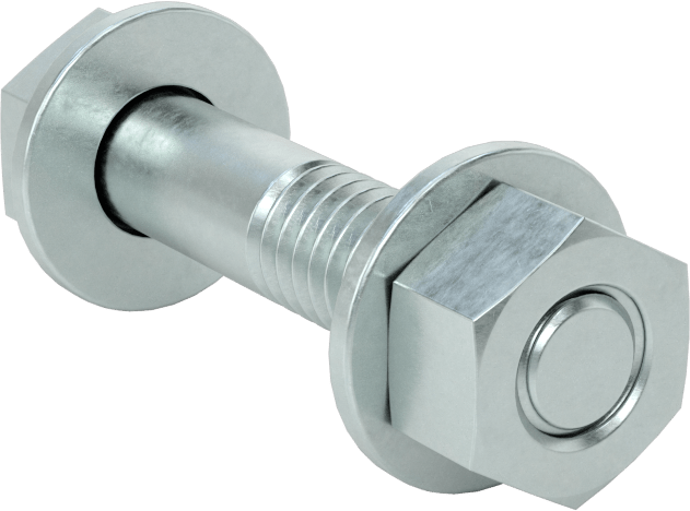 Somun ve Pullu 5 Sınıfı Çelik Altıgen Başlı Vidalar, Orta Mukavemetli, 5/16"-18 Diş Boyutu, 1-1/2" Uzunluk