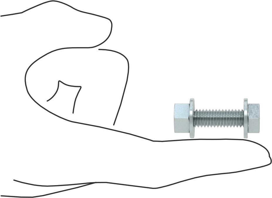 Somun ve Pullu 5 Sınıfı Çelik Altıgen Başlı Vidalar, Orta Mukavemetli, 5/16"-18 Diş Boyutu, 1-1/4" Uzunluk