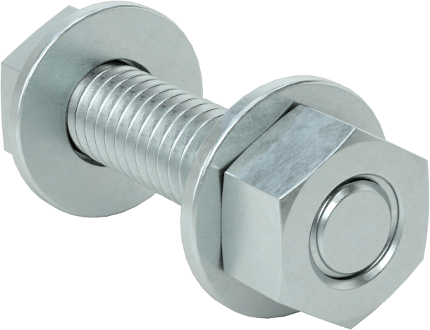 Somun ve Pullu 5 Sınıfı Çelik Altıgen Başlı Vidalar, Orta Mukavemetli, 5/16"-18 Diş Boyutu, 1-1/4" Uzunluk