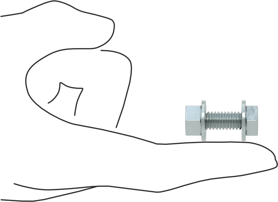 Somun ve Pullu 5 Sınıfı Çelik Altıgen Başlı Vidalar, Orta Mukavemetli, 5/16"-18 Diş Boyutu, 1" Uzunluk