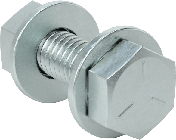 Somun ve Pullu 5 Sınıfı Çelik Altıgen Başlı Vidalar, Orta Mukavemetli, 5/16"-18 Diş Boyutu, 1" Uzunluk