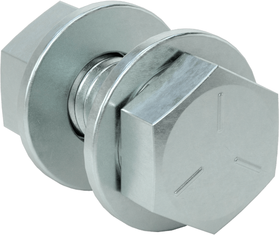 Somun ve Pullu 5 Sınıfı Çelik Altıgen Başlı Vidalar, Orta Mukavemetli, 5/16"-18 Diş Boyutu, 3/4" Uzunluk