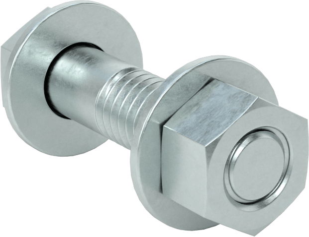 Somun ve Pullu 5 Sınıfı Çelik Altıgen Başlı Vidalar, Orta Mukavemetli, 3/8"-16 Diş Boyutu, 1-1/2" Uzunluk