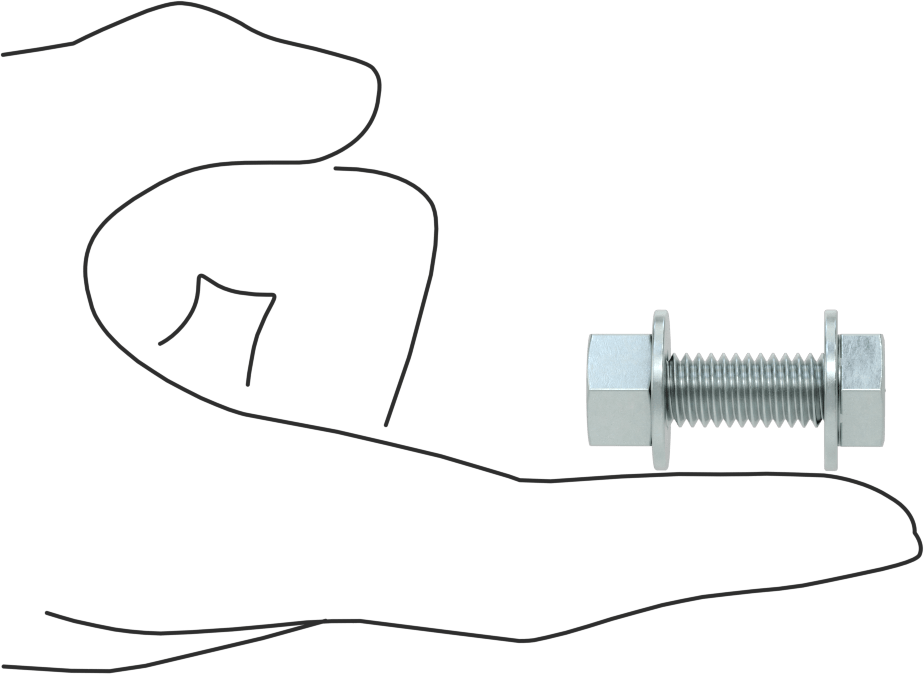 Somun ve Pullu 5 Sınıfı Çelik Altıgen Başlı Vidalar, Orta Mukavemetli, 3/8"-16 Diş Boyutu, 1-1/4" Uzunluk