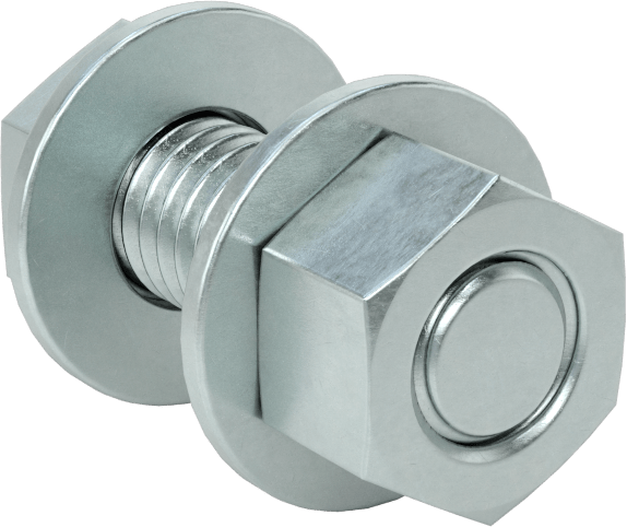 Somun ve Pullu 5 Sınıfı Çelik Altıgen Başlı Vidalar, Orta Mukavemetli, 3/8"-16 Diş Boyutu, 1" Uzunluk