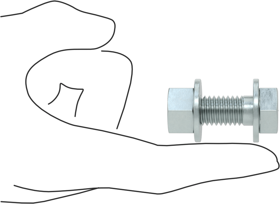Somun ve Pullu 5 Sınıfı Çelik Altıgen Başlı Vidalar, Orta Mukavemetli, 1/2"-13 Diş Boyutu, 1-1/2" Uzunluk