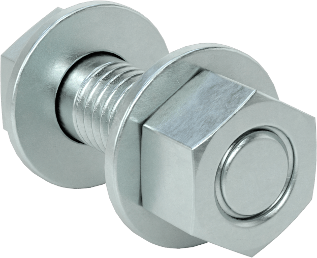 Somun ve Pullu 5 Sınıfı Çelik Altıgen Başlı Vidalar, Orta Mukavemetli, 1/2"-13 Diş Boyutu, 1-1/2" Uzunluk