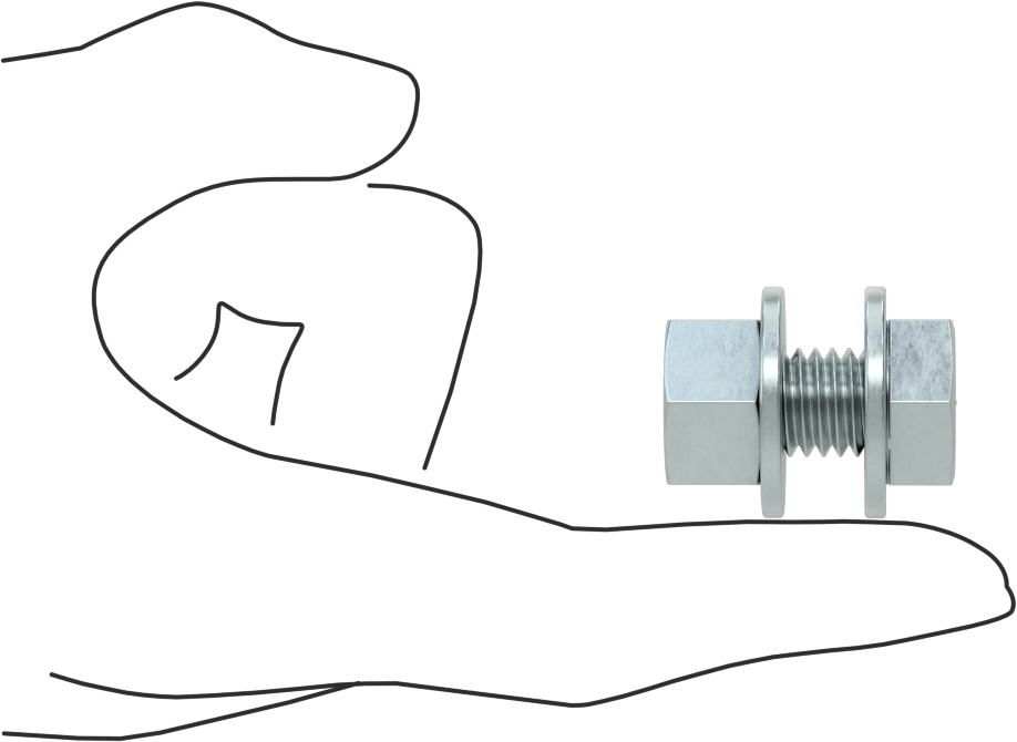 Somun ve Pullu 5 Sınıfı Çelik Altıgen Başlı Vidalar, Orta Mukavemetli, 1/2"-13 Diş Boyutu, 1" Uzunluk