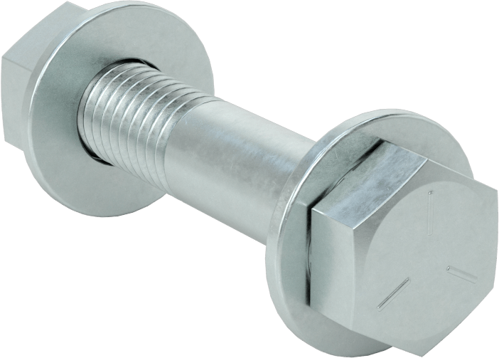 Somun ve Pullu 5 Sınıfı Çelik Altıgen Başlı Vidalar, Orta Mukavemetli, 1/2"-13 Diş Boyutu, 2-1/2" Uzunluk