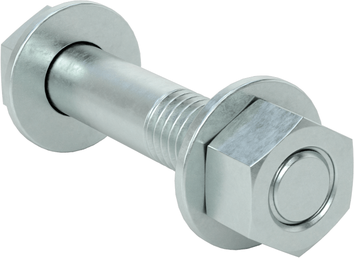 Somun ve Pullu 5 Sınıfı Çelik Altıgen Başlı Vidalar, Orta Mukavemetli, 1/2"-13 Diş Boyutu, 2-1/2" Uzunluk