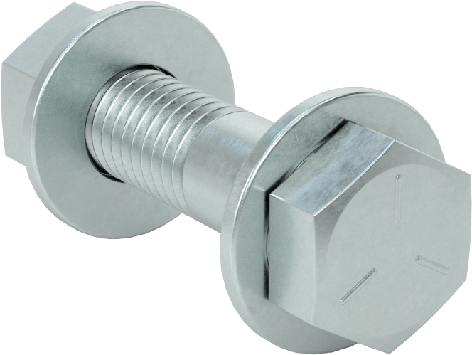 Somun ve Pullu 5 Sınıfı Çelik Altıgen Başlı Vidalar, Orta Mukavemetli, 1/2"-13 Diş Boyutu, 2" Uzunluk