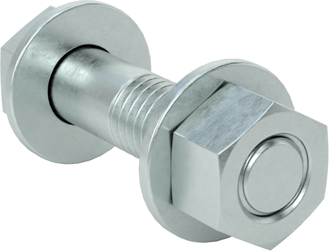 Somun ve Pullu 5 Sınıfı Çelik Altıgen Başlı Vidalar, Orta Mukavemetli, 1/2"-13 Diş Boyutu, 2" Uzunluk