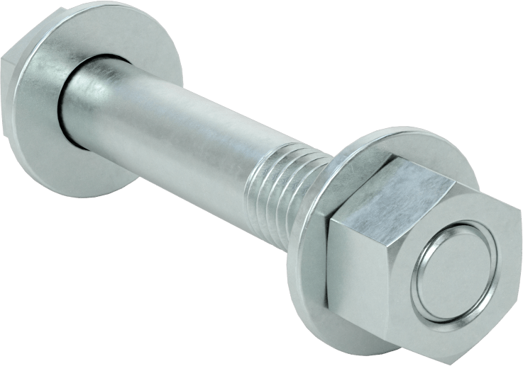 Somun ve Pullu 5 Sınıfı Çelik Altıgen Başlı Vidalar, Orta Mukavemetli, 1/2"-13 Diş Boyutu, 3" Uzunluk