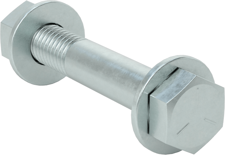 Somun ve Pullu 5 Sınıfı Çelik Altıgen Başlı Vidalar, Orta Mukavemetli, 1/2"-13 Diş Boyutu, 3" Uzunluk