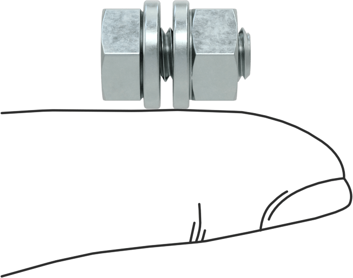 Sınıf 8.8 Çelik Altıgen Başlı Vidalar, Somunlar ve Pullar ile, Orta Mukavemet, M6 x 1 mm Diş, 12 mm Uzunluk