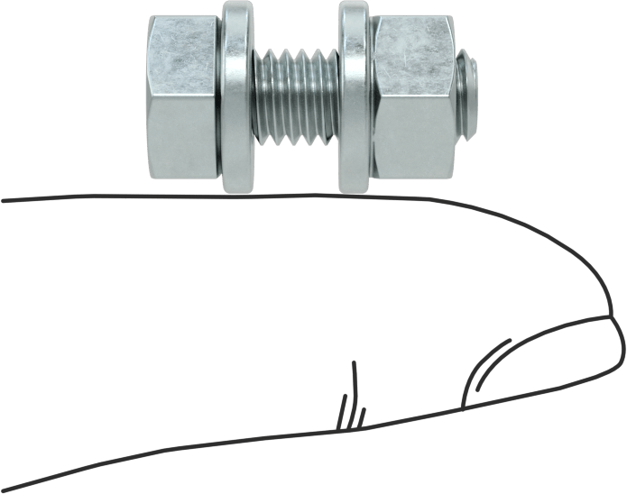Sınıf 8.8 Çelik Altıgen Başlı Vidalar, Somunlar ve Pullar ile, Orta Mukavemet, M6 x 1 mm Diş, 16 mm Uzunluk