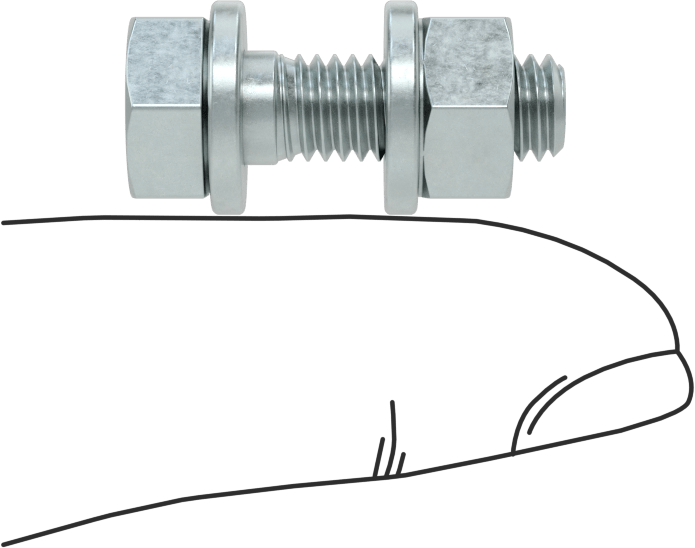Sınıf 8.8 Çelik Altıgen Başlı Vidalar, Somunlar ve Pullar ile, Orta Mukavemet, M6 x 1 mm Diş, 20 mm Uzunluk
