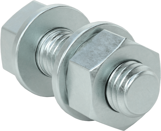 Sınıf 8.8 Çelik Altıgen Başlı Vidalar, Somunlar ve Pullar ile, Orta Mukavemet, M8 x 1,25 mm Diş, 25 mm Uzunluk