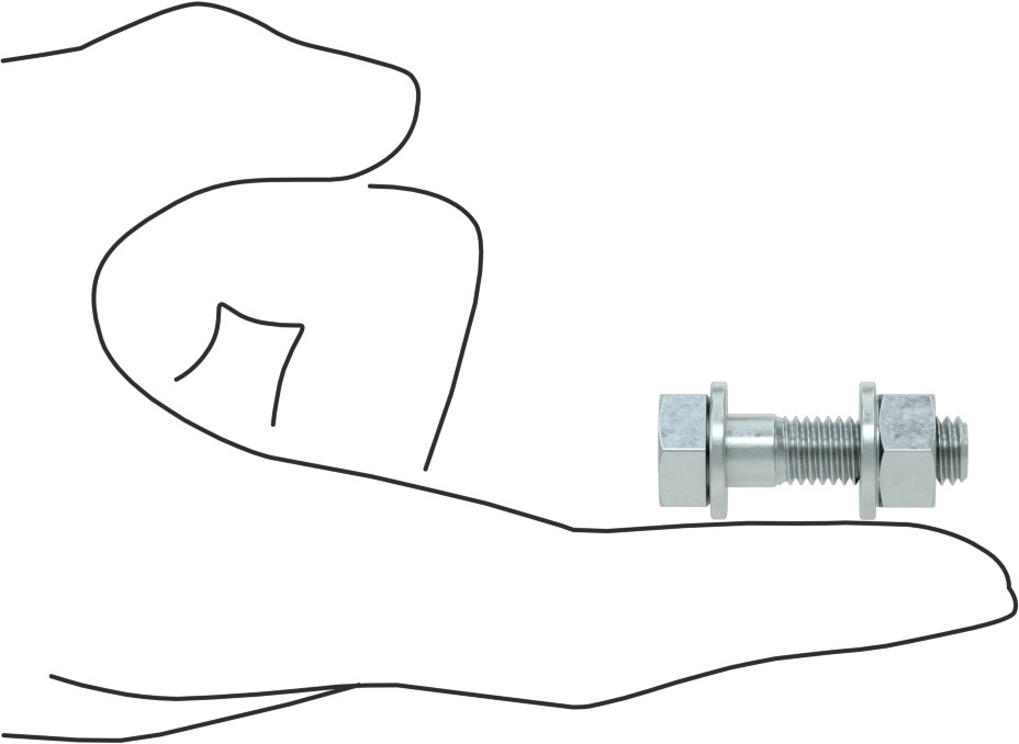 Sınıf 8.8 Çelik Altıgen Başlı Vidalar, Somunlar ve Pullar ile, Orta Mukavemet, M8 x 1,25 mm Diş, 30 mm Uzunluk