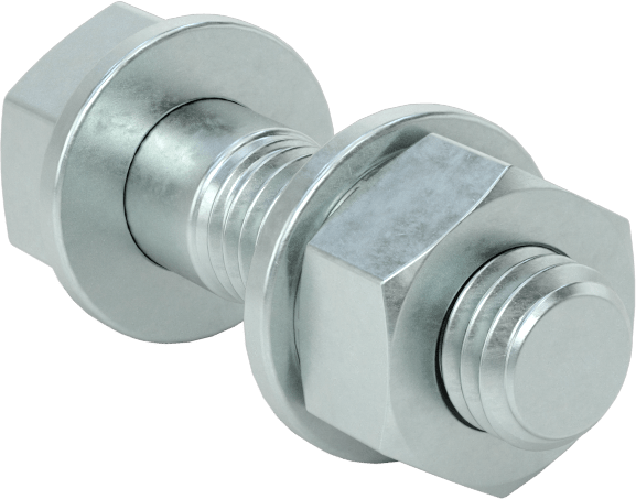 Sınıf 8.8 Çelik Altıgen Başlı Vidalar, Somunlar ve Pullar ile, Orta Mukavemet, M8 x 1,25 mm Diş, 30 mm Uzunluk