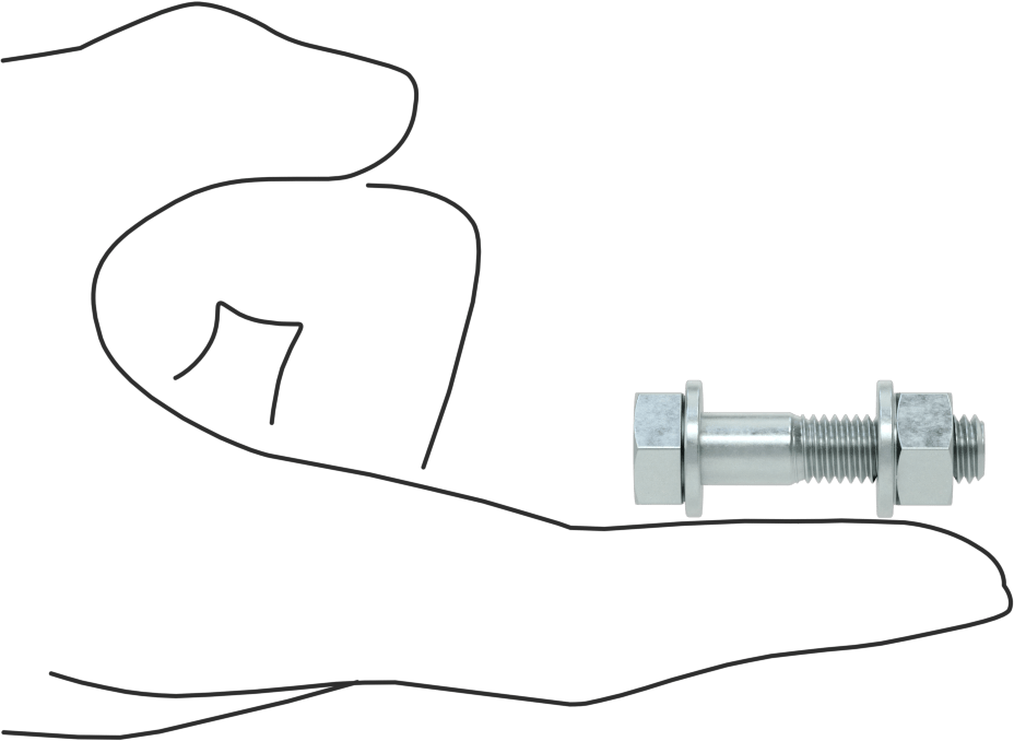 Sınıf 8.8 Çelik Altıgen Başlı Vidalar, Somunlar ve Pullar ile, Orta Mukavemet, M8 x 1,25 mm Diş, 35 mm Uzunluk