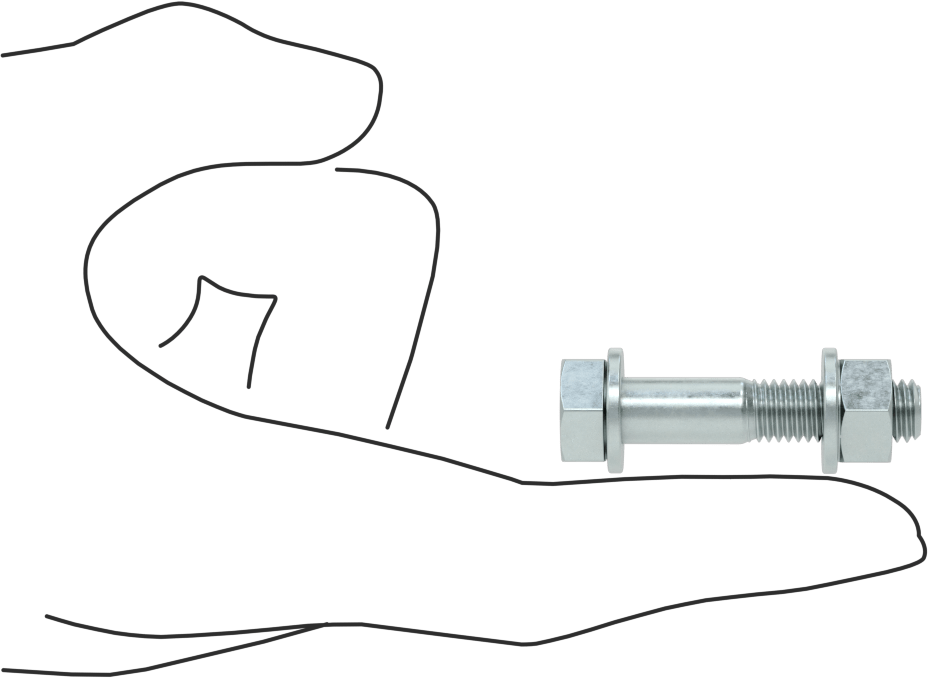 Sınıf 8.8 Çelik Altıgen Başlı Vidalar, Somunlar ve Pullar ile, Orta Mukavemet, M8 x 1,25 mm Diş, 40 mm Uzunluk