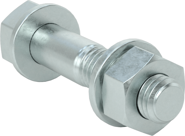 Sınıf 8.8 Çelik Altıgen Başlı Vidalar, Somunlar ve Pullar ile, Orta Mukavemet, M8 x 1,25 mm Diş, 40 mm Uzunluk