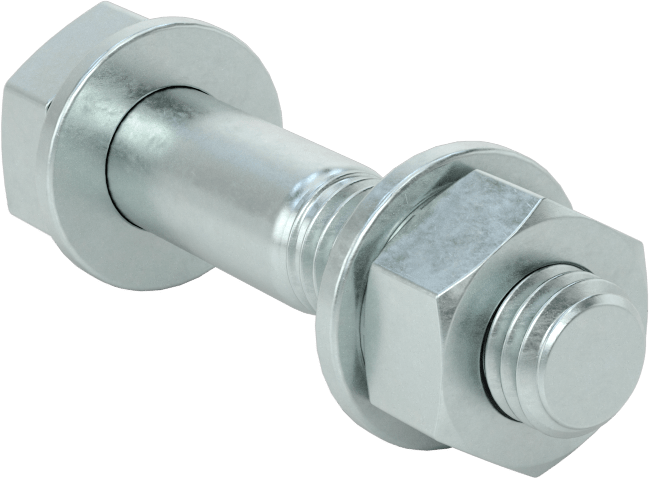 Sınıf 8.8 Çelik Altıgen Başlı Vidalar, Somunlar ve Pullar ile, Orta Mukavemet, M10 x 1,5 mm Diş, 50 mm Uzunluk
