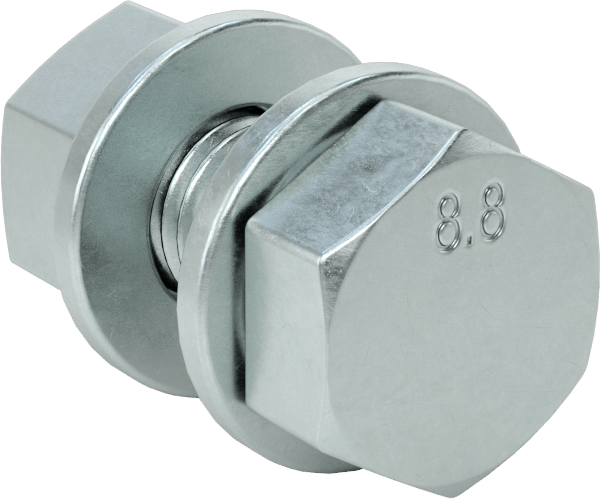 Sınıf 8.8 Çelik Altıgen Başlı Vidalar, Somunlar ve Pullar ile, Orta Mukavemet, M12 x 1,75 mm Diş, 30 mm Uzunluk